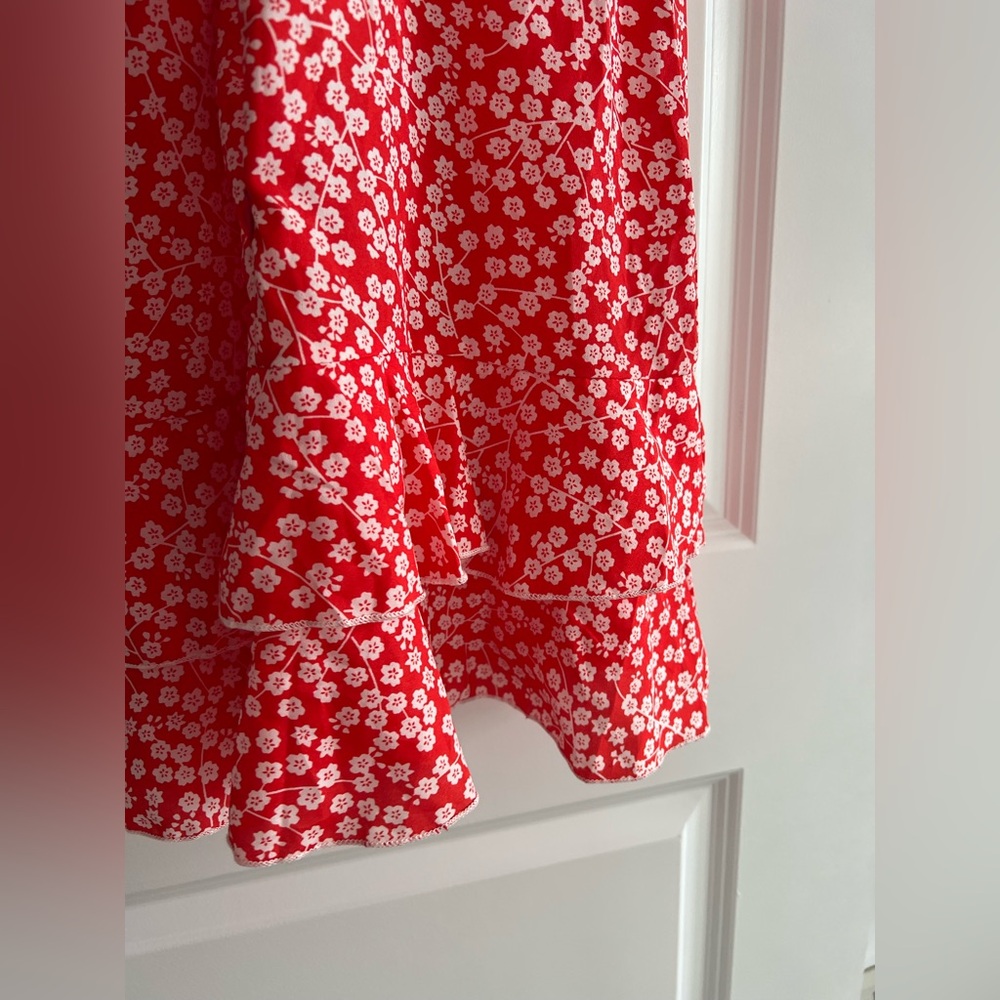 Red Floral Ruffle Dress - Picture 11 of 15